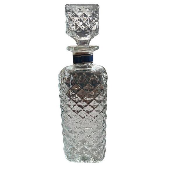 Vtg MCM Square Austin Nichols & CO Glass Decanter Bottle Cork Stopper Barware - Picture 5 of 10